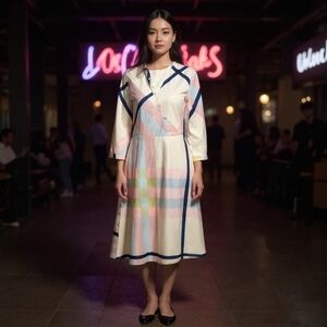 Mkrm 3/4 Sleeve Midi Dress Size Medium